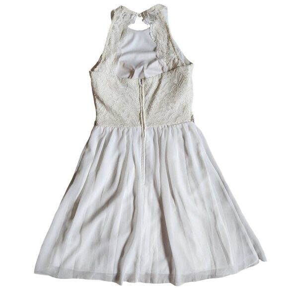 Jodi Kristopher ivory white gold formal sleeveless dress sz 1 - Picture 2 of 12